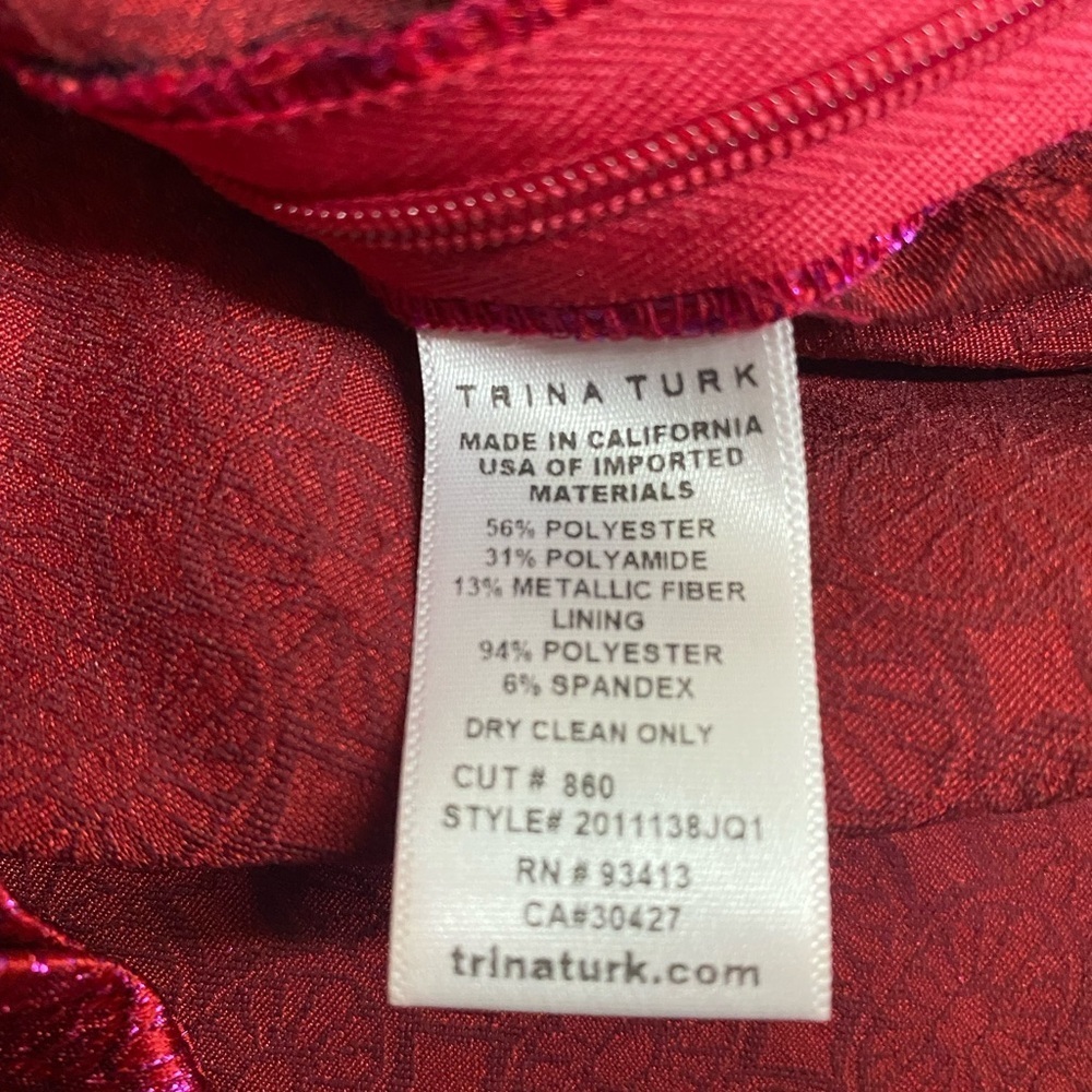 Trina Turk 'Loveliness' Metallic Jacquard Sleeveless Top, Pink Jewel Sz 8 - Picture 10 of 10